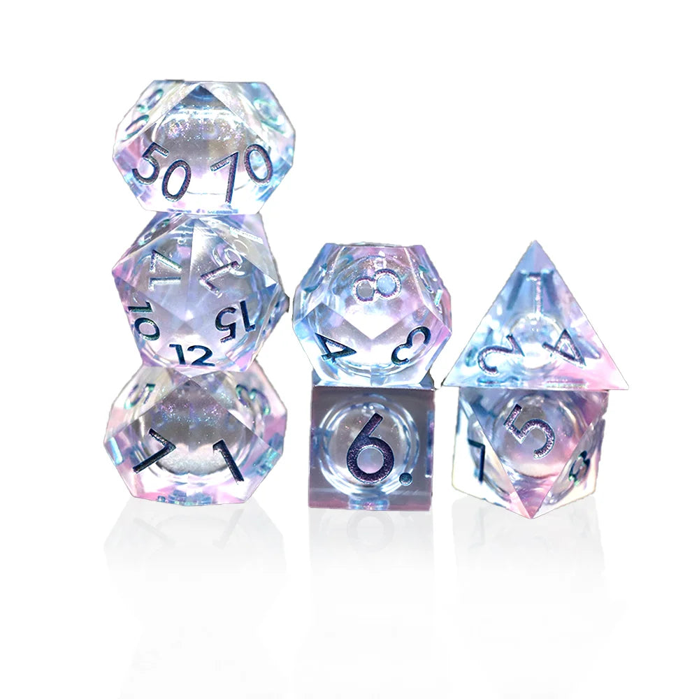 Sharp Edge Liquid Core Dice Set, DND RPG Polyhedral, 7Pcs Set