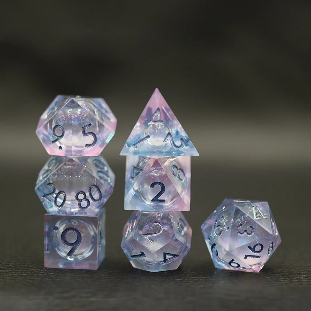 Sharp Edge Liquid Core Dice Set, DND RPG Polyhedral, 7Pcs Set