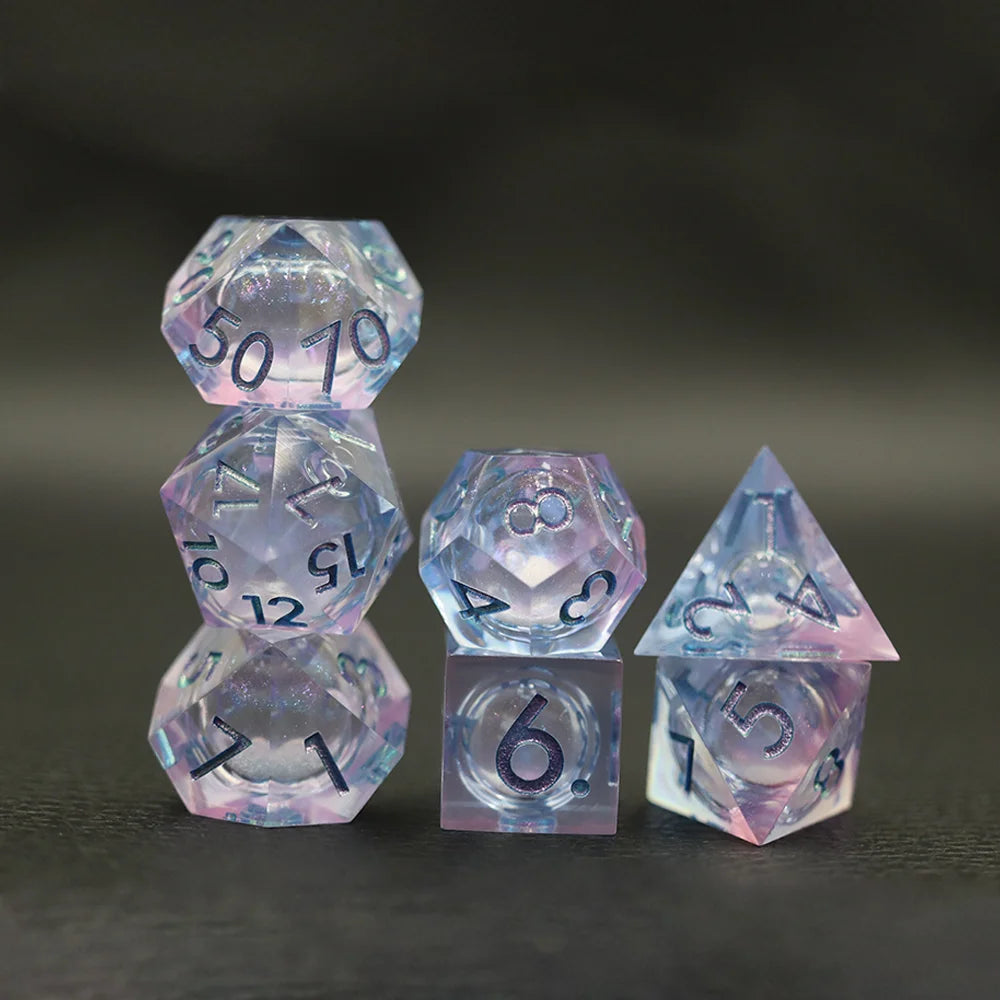 Sharp Edge Liquid Core Dice Set, DND RPG Polyhedral, 7Pcs Set