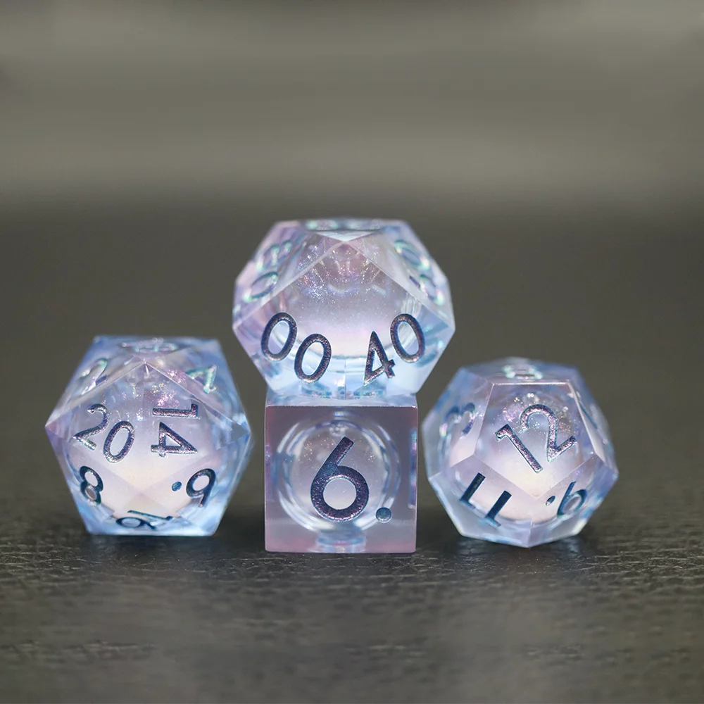 Sharp Edge Liquid Core Dice Set, DND RPG Polyhedral, 7Pcs Set