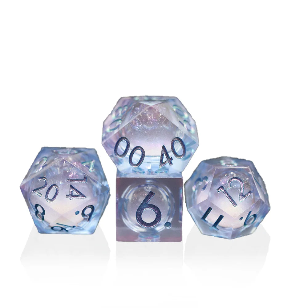 Sharp Edge Liquid Core Dice Set, DND RPG Polyhedral, 7Pcs Set