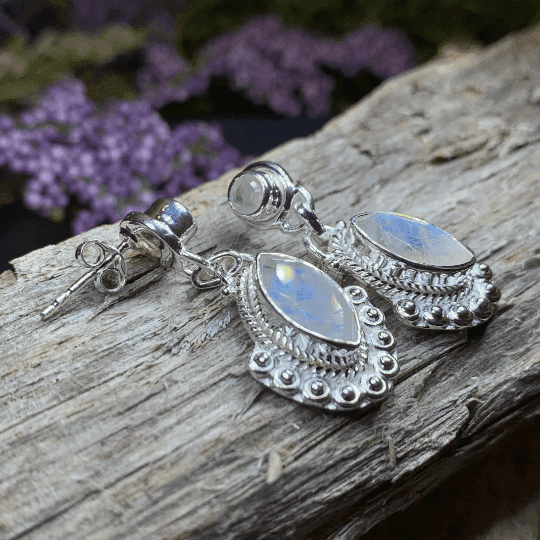 Lesedi Celtic Post Earrings - Moonstone