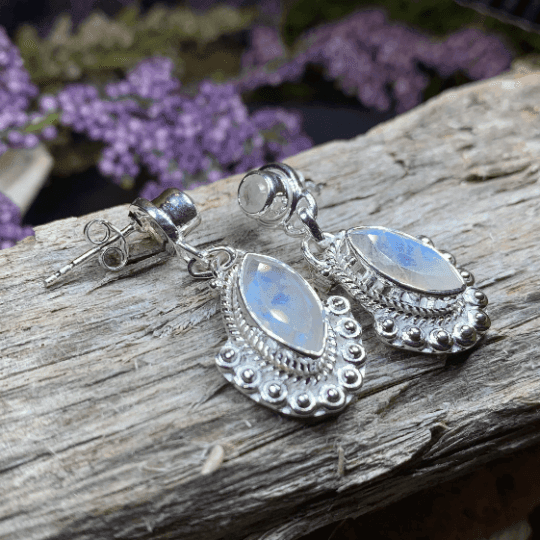 Lesedi Celtic Post Earrings - Moonstone