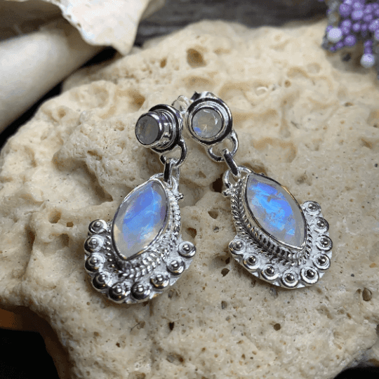 Lesedi Celtic Post Earrings - Moonstone