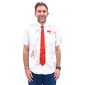 Shaun Zombie Killer Button Up Shirt and Name Tag Halloween Costume Cosplay - S
