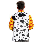 Sheriff Woody Cowboy Adult Halloween Cosplay Costume Set (Shirt, Vest, and Badge)