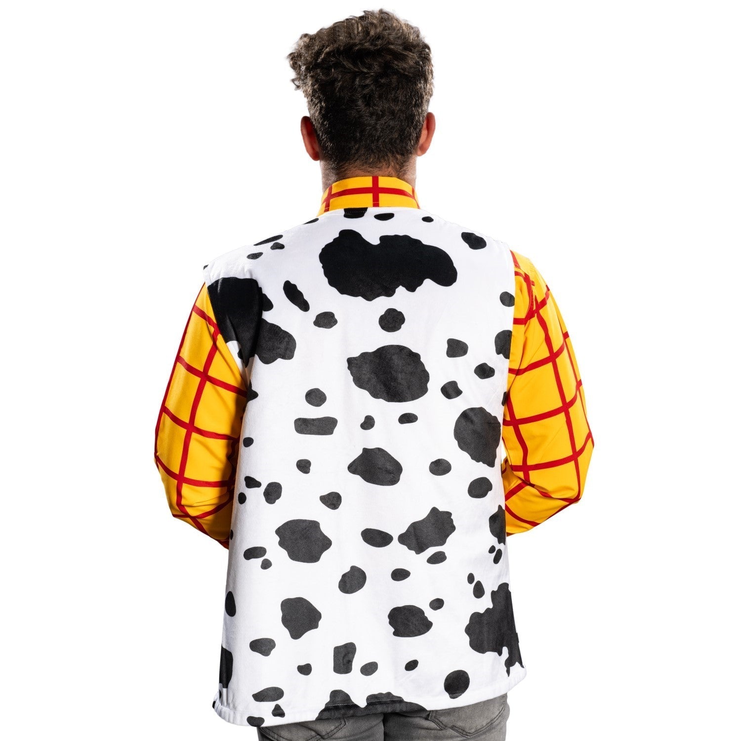 Sheriff Woody Cowboy Adult Halloween Cosplay Costume Set (Shirt, Vest, and Badge)