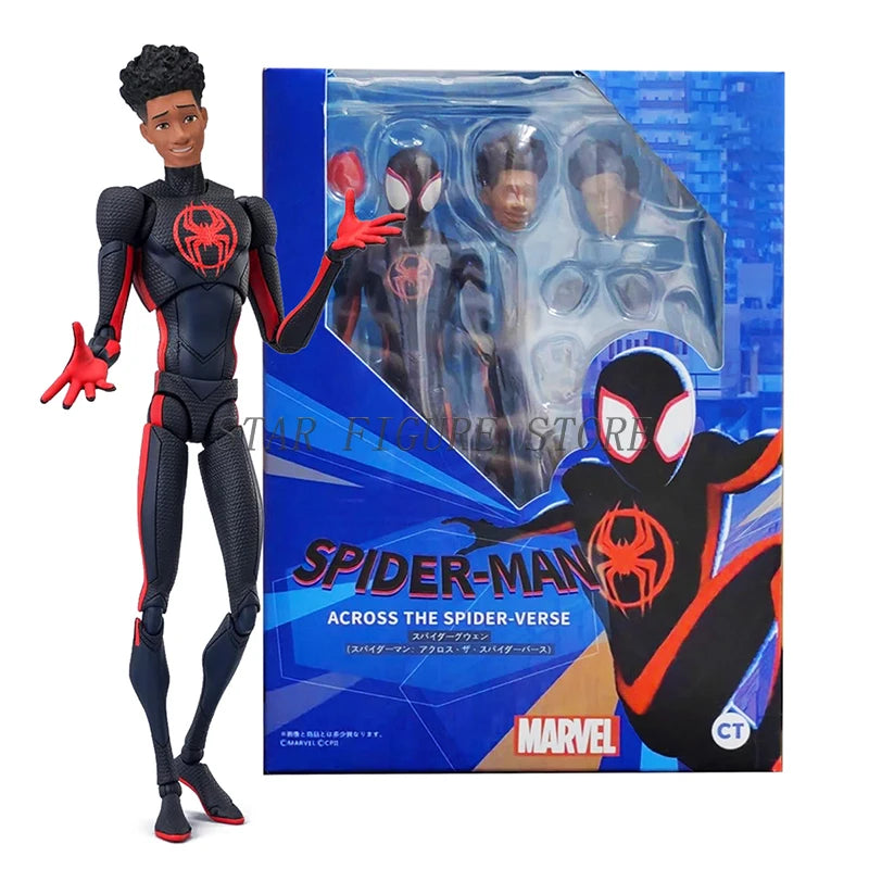 SHF Spider-Man Across the Spiderverse Miles Morales Action Figure PVC Collectible Model 15cm Marvel CT Spiderman Figurine Toys