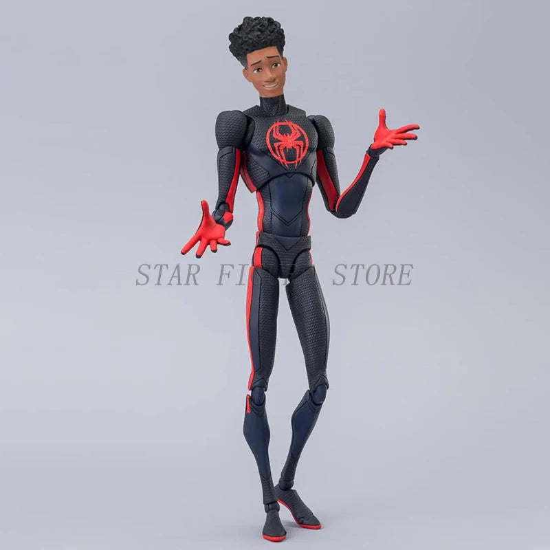 SHF Spider-Man Across the Spiderverse Miles Morales Action Figure PVC Collectible Model 15cm Marvel CT Spiderman Figurine Toys