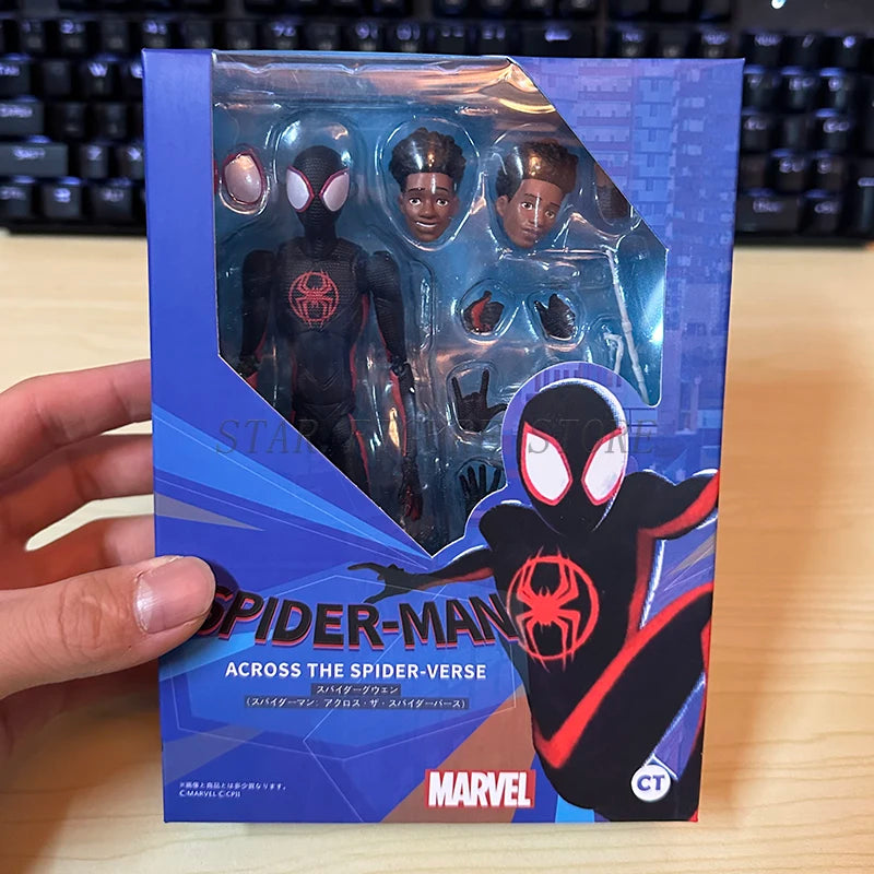 SHF Spider-Man Across the Spiderverse Miles Morales Action Figure PVC Collectible Model 15cm Marvel CT Spiderman Figurine Toys