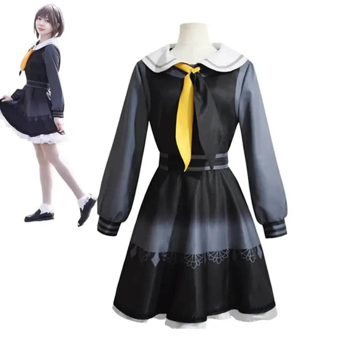 Shinonome Ena Cosplay Costume – Project Sekai School Uniform with Wig - S / Costume