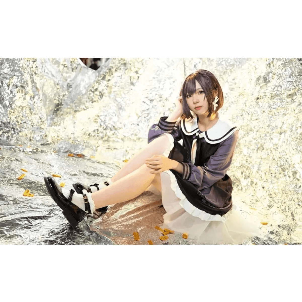 Shinonome Ena Cosplay Costume – Project Sekai School Uniform with Wig - S / Costume