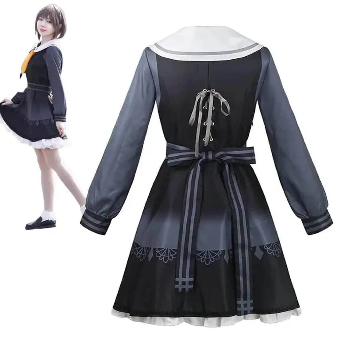 Shinonome Ena Cosplay Costume – Project Sekai School Uniform with Wig - S / Costume