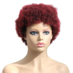 Short Afro Curly Human Hair Full Machine Wigs for Women 150% Density Short Hair Pixie Cut Wig Remy Human Hair Afro Wig For Black Women Gifts for Girlfriends