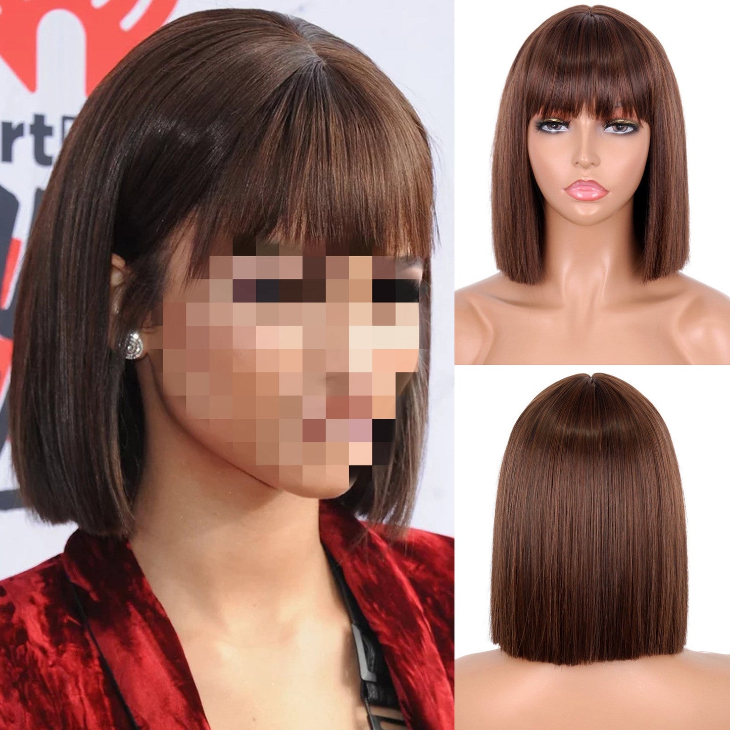 Short Straight Bangs Chemical Fiber Wig