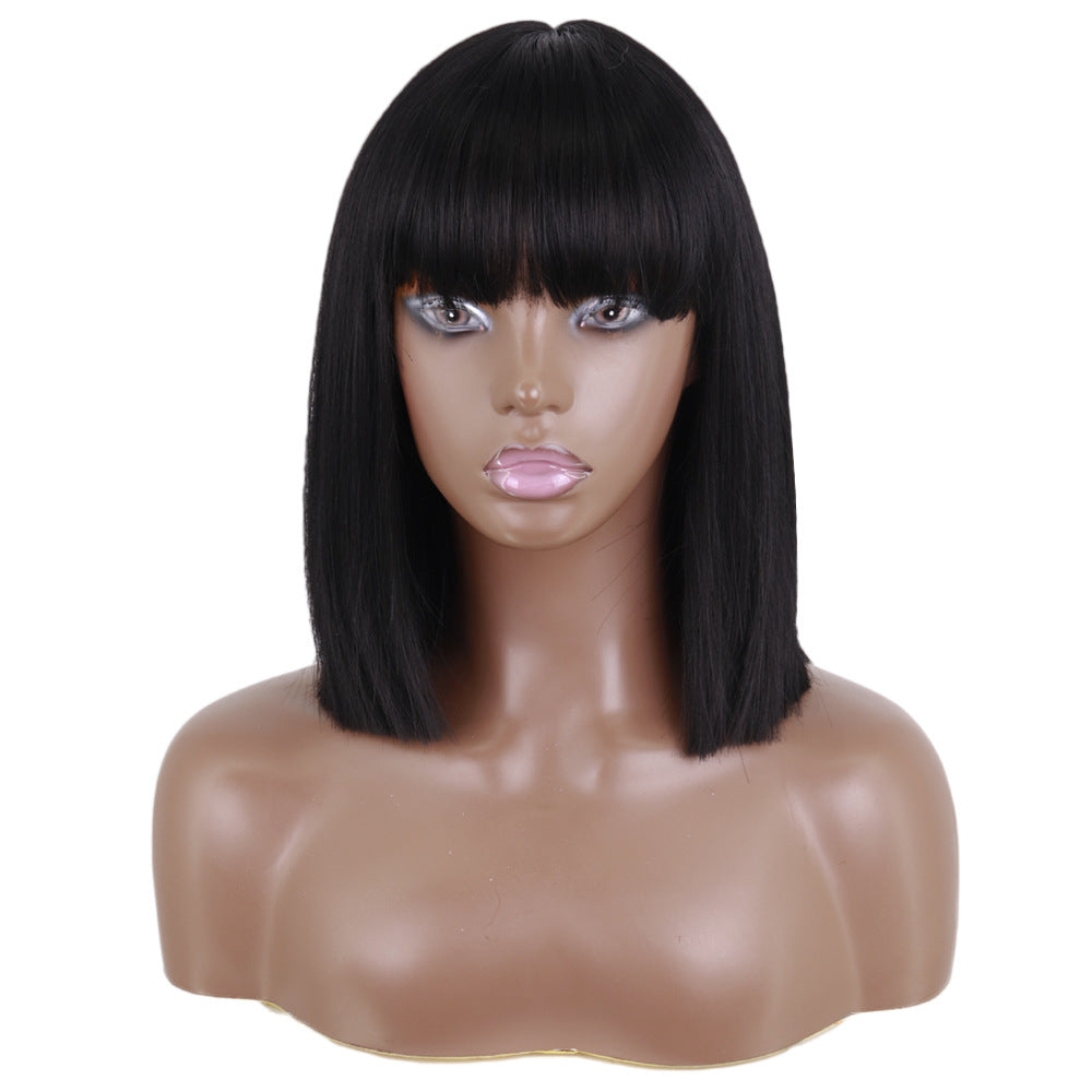 Short Straight Bangs Chemical Fiber Wig