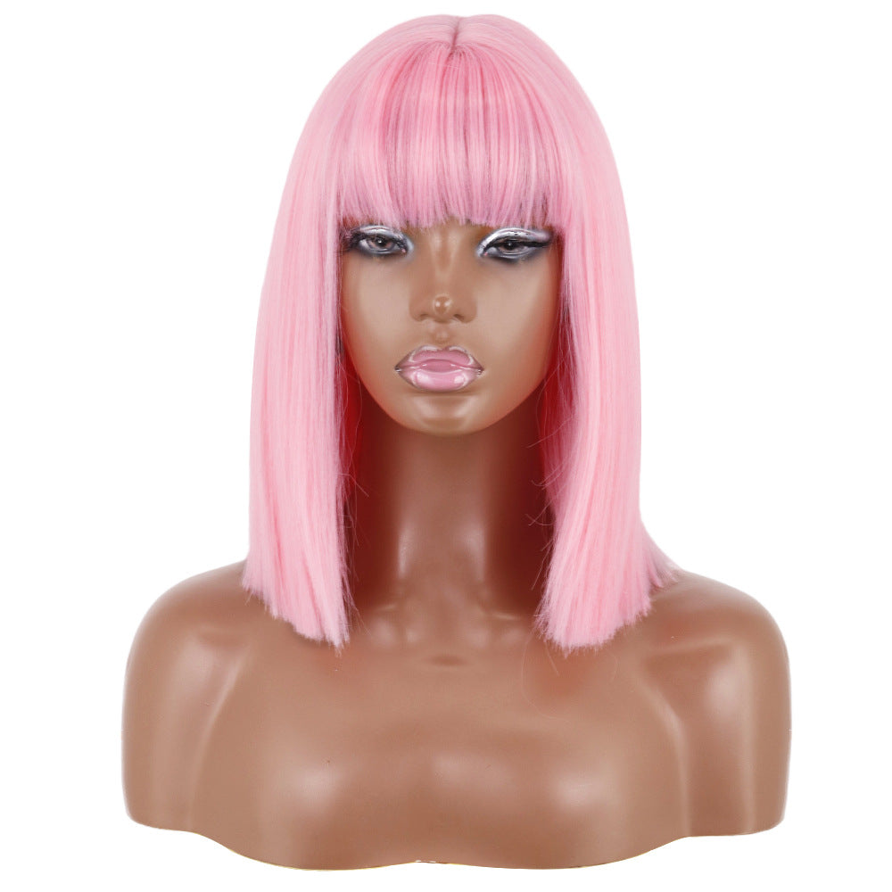 Short Straight Bangs Chemical Fiber Wig