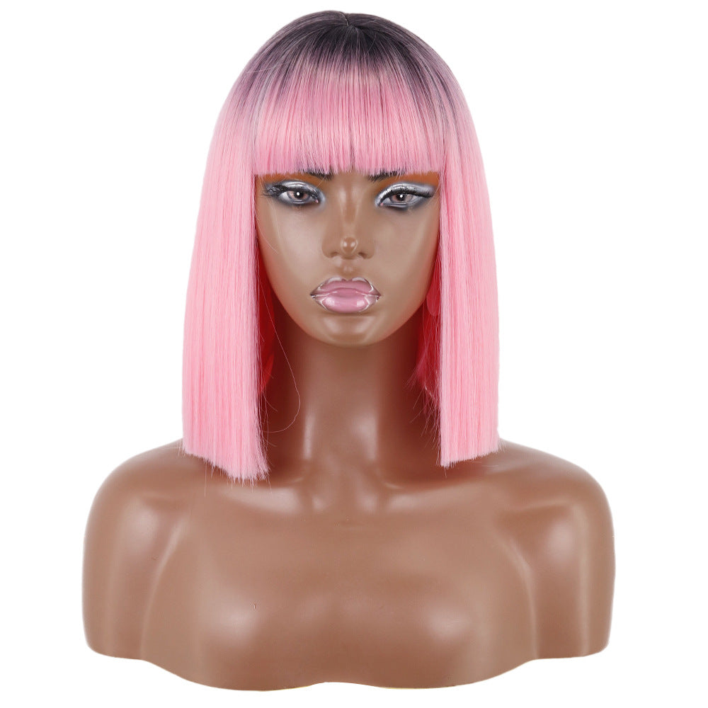 Short Straight Bangs Chemical Fiber Wig