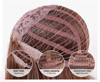 Short Straight Synthetic Brown Mix Gray Hair Cute Bob Wigs with Bangs for White/Black Women Cosplay Party or Daily Wear Wigs For Black Women Cosplay Wigs For Women