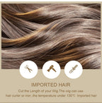 Short Synthetic Straight Bob Wig with Side Fringe Mixed Brown Color Natural Hairline Heat Resistant Party Wigs For Black Women Cosplay Wigs For Women