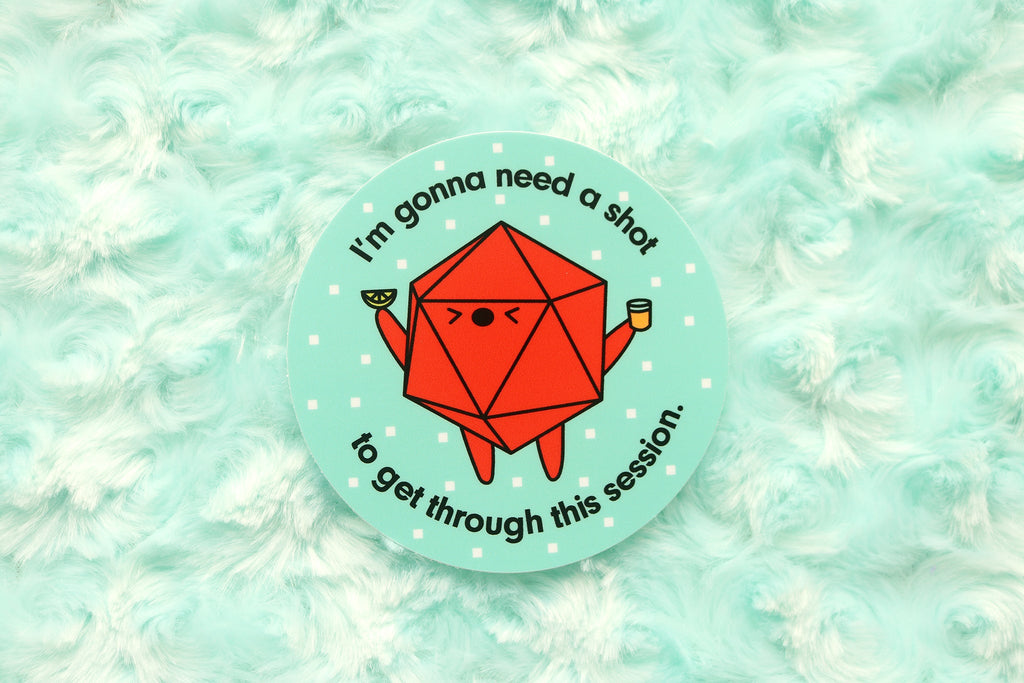 Shots D20 Sticker and Magnet
