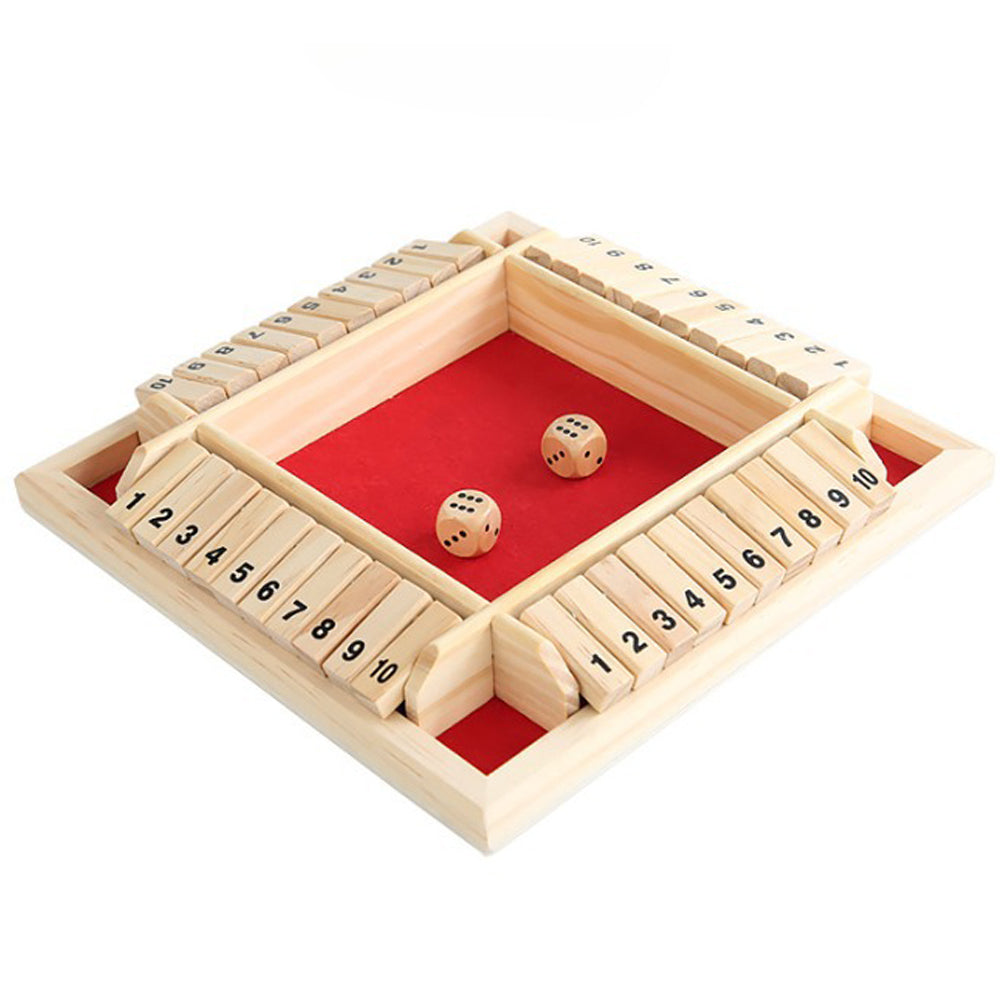 Shut The Box Wooden Dice Game Board for Kids & Adults