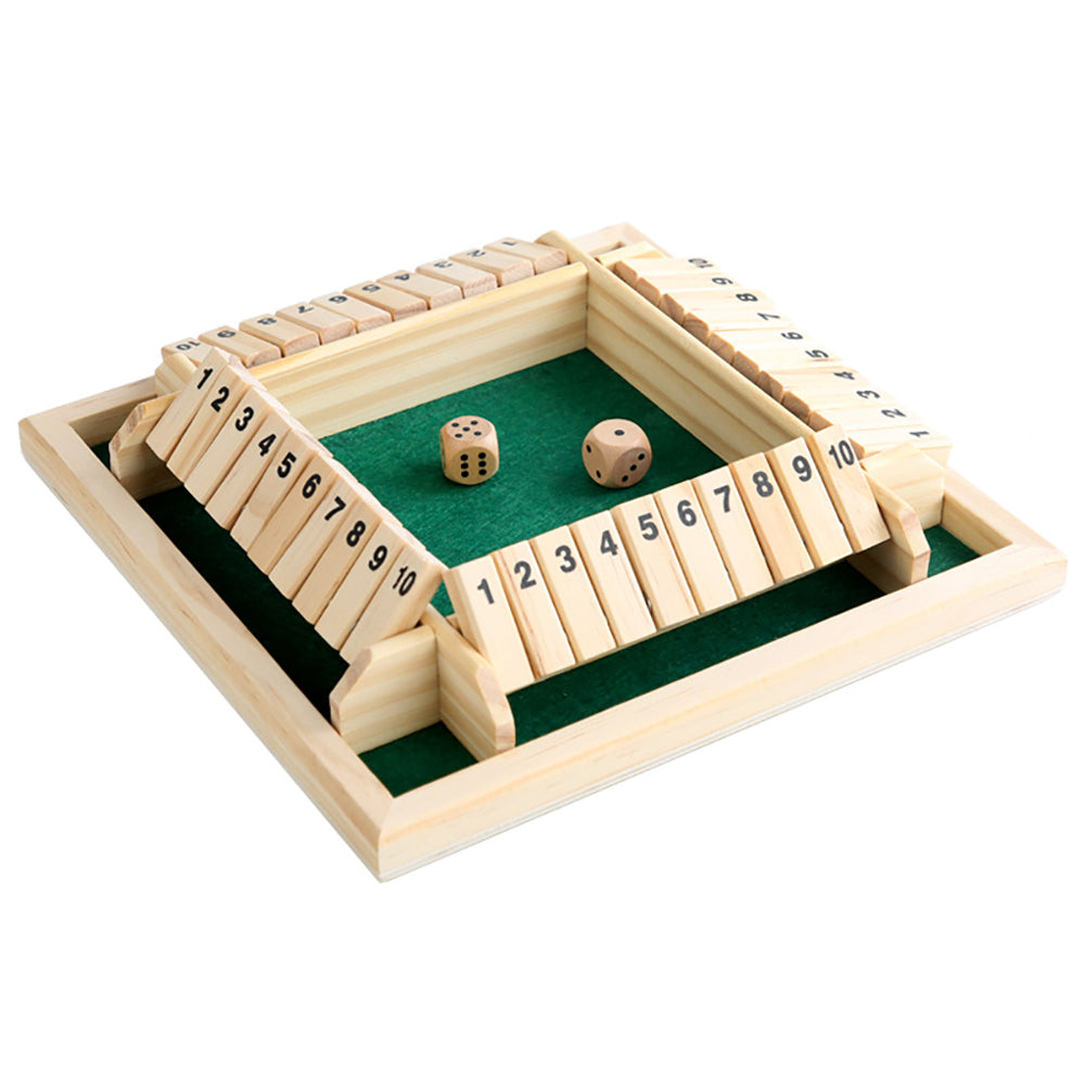 Shut The Box Wooden Dice Game Board for Kids & Adults