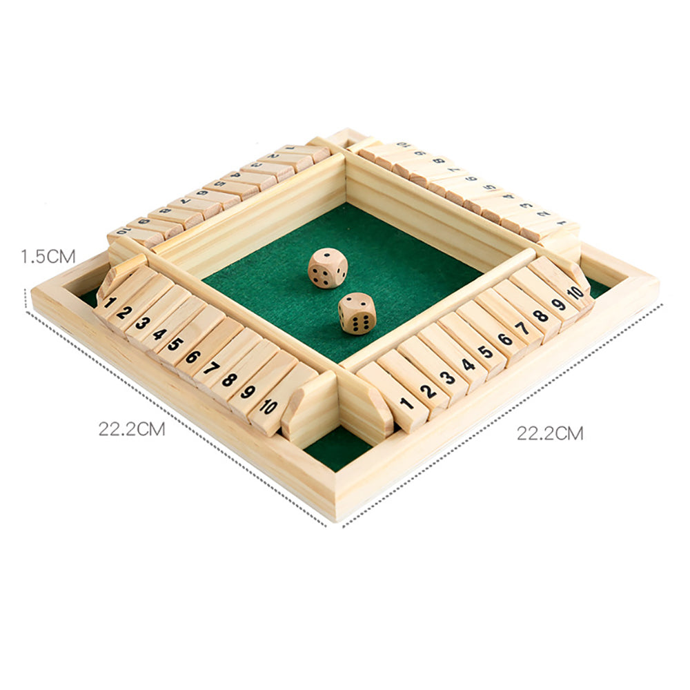 Shut The Box Wooden Dice Game Board for Kids & Adults