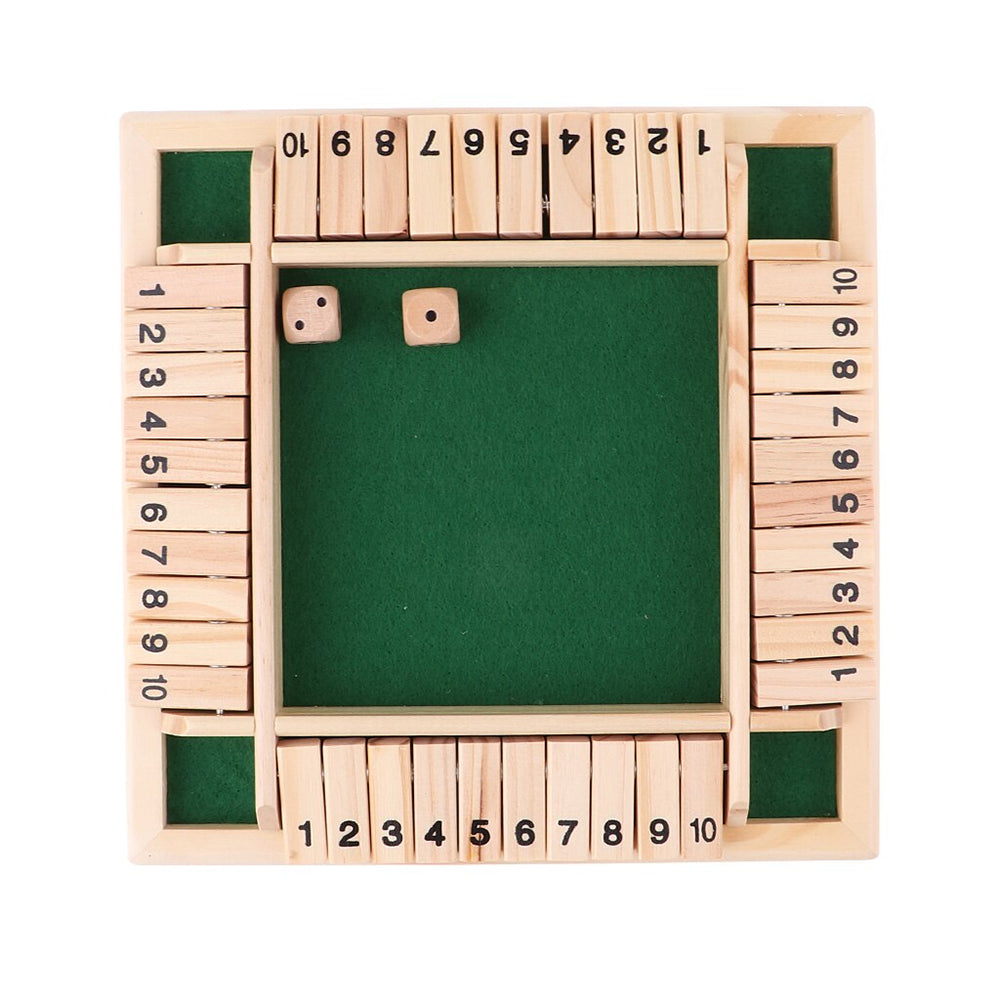 Shut The Box Wooden Dice Game Board for Kids & Adults