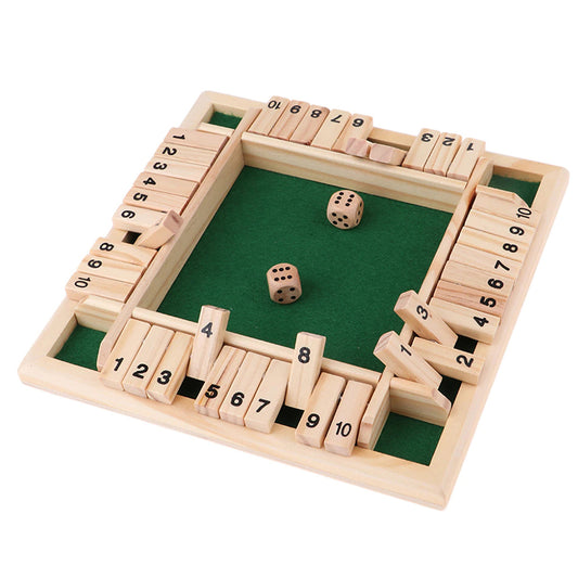 Shut The Box Wooden Dice Game Board for Kids & Adults