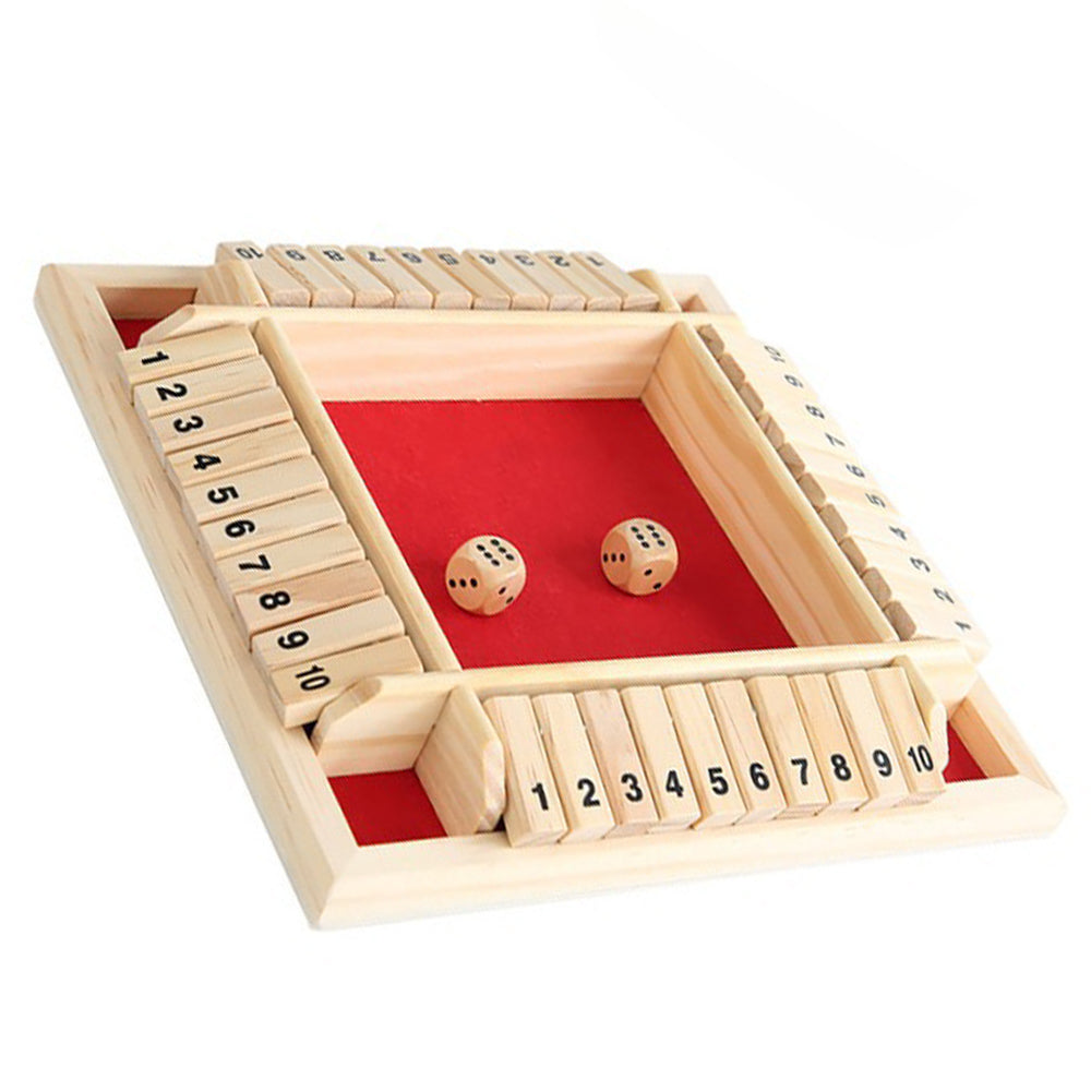 Shut The Box Wooden Dice Game Board for Kids & Adults