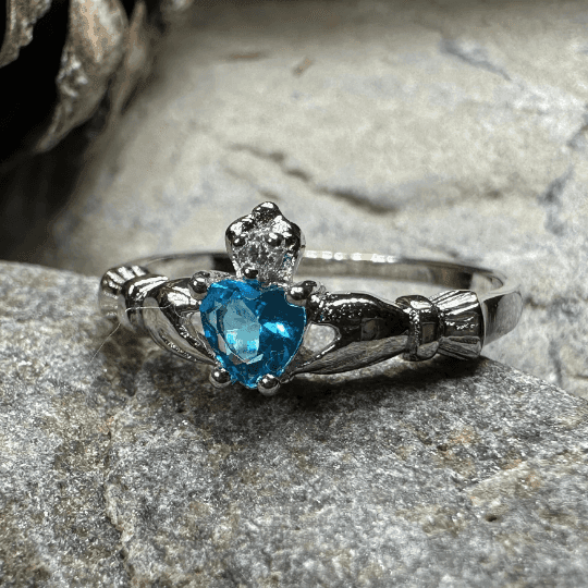 Dalkey Petite Claddagh Ring - 6 / Blue