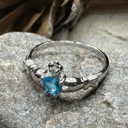 Dalkey Petite Claddagh Ring - 6 / Blue