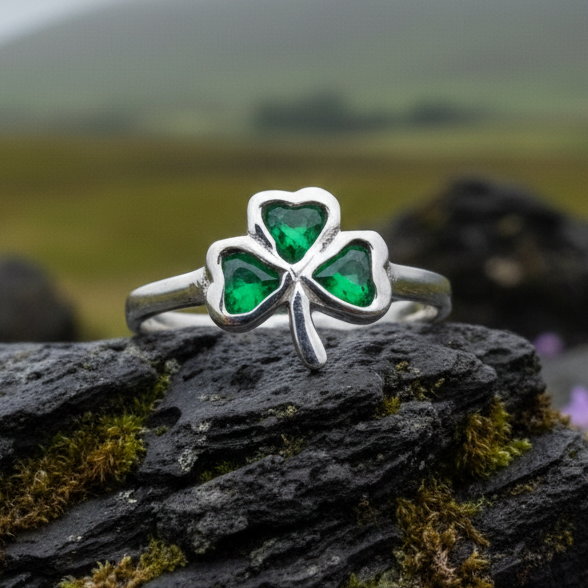 Emerald Isle Shamrock Ring
