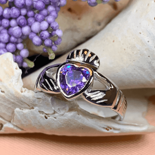 Amethyst Claddagh Ring - 4