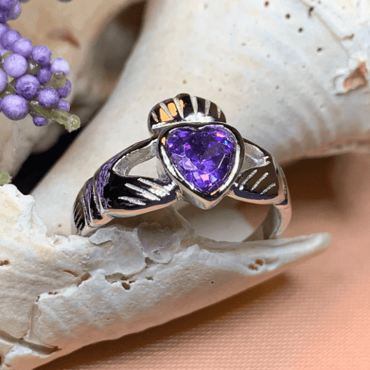 Amethyst Claddagh Ring - 4