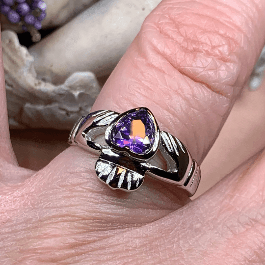 Amethyst Claddagh Ring - 4