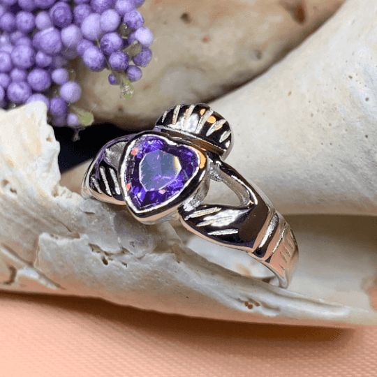 Amethyst Claddagh Ring - 4