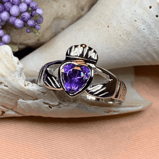 Amethyst Claddagh Ring - 4