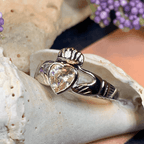 Champagne Diamond Claddagh Ring - 4