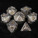 Silver and Gold Greek Style Metal DND Dice Set