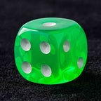 Single-color acrylic rounded transparent 6-sided dice set (10 x D6 dice) + white dots