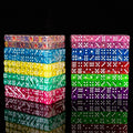 Single-color acrylic rounded transparent 6-sided dice set (10 x D6 dice) + white dots
