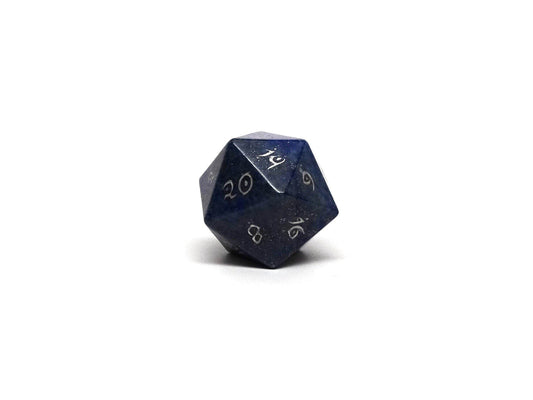 Lapis Lazuli D20 - Silver Elvenkind Font - 