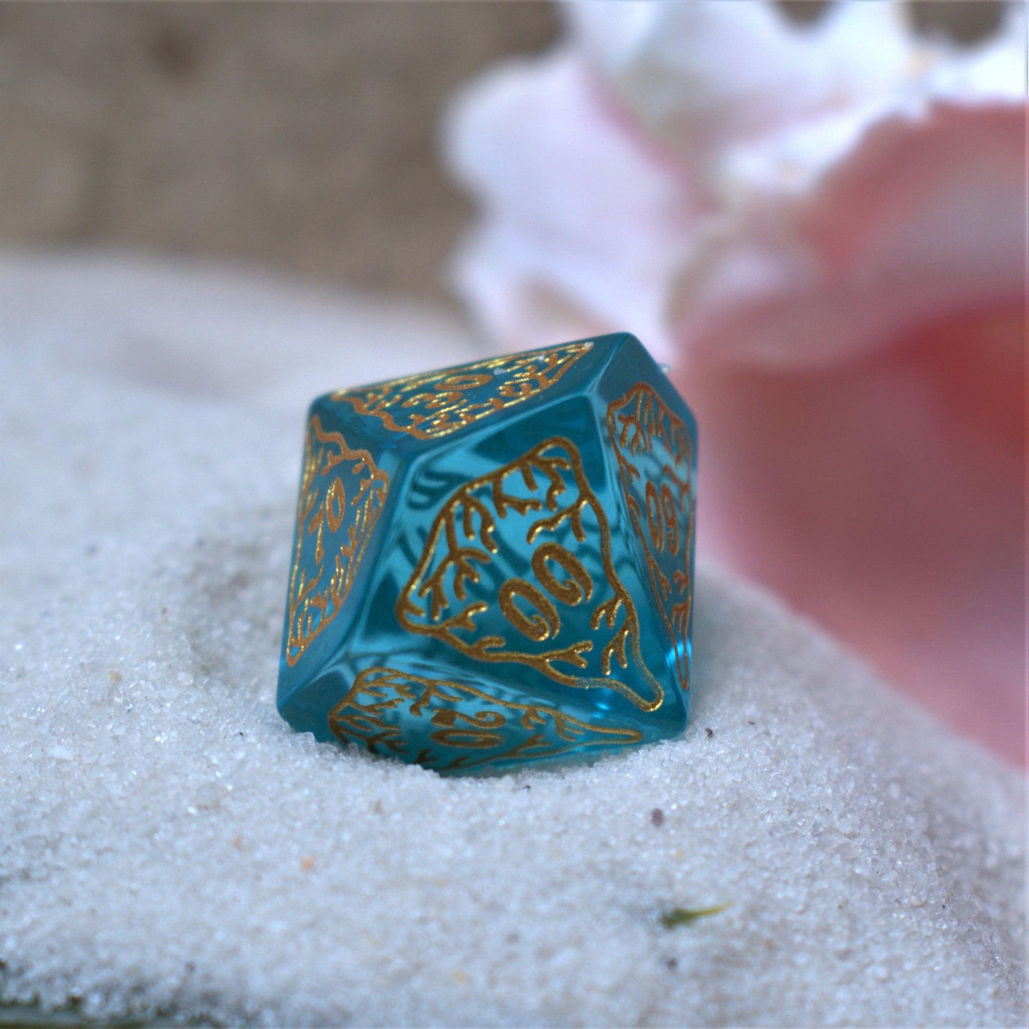 Siren's Song Aqua Blue Glass Dice Set