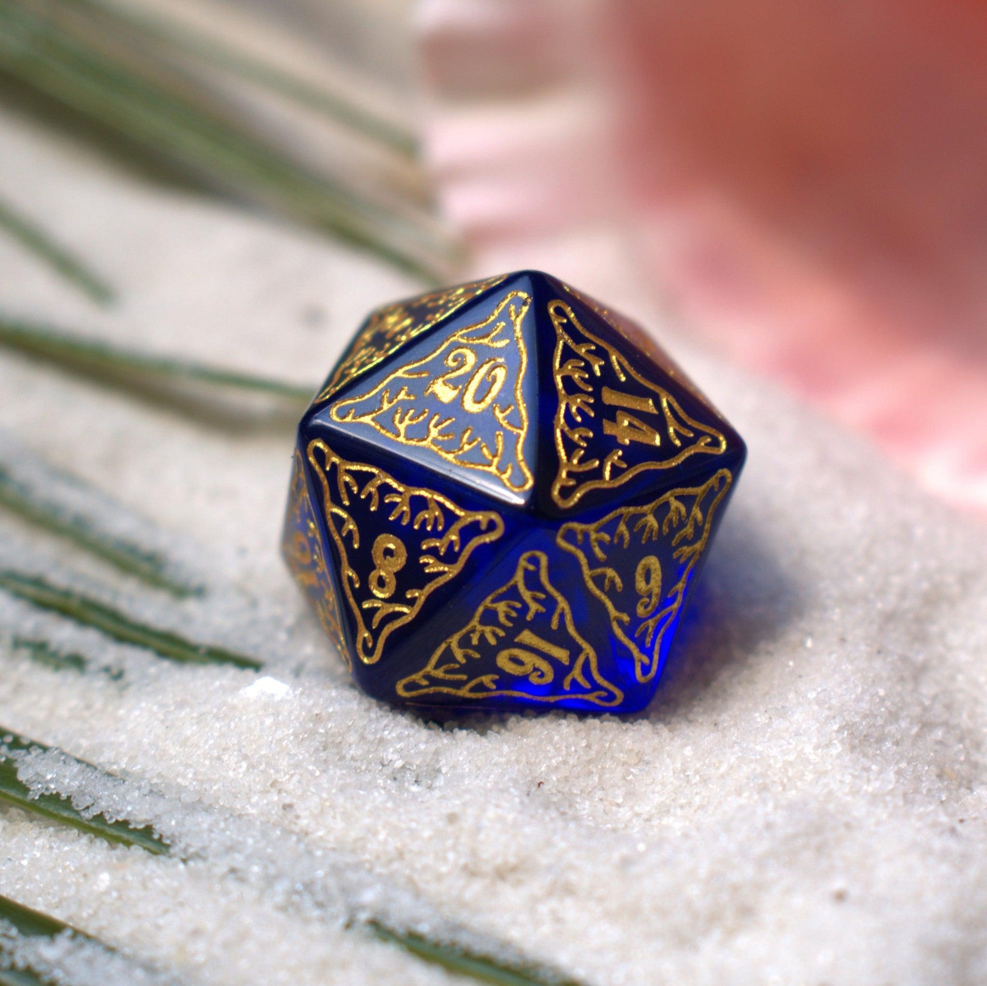 Siren's Song Deep Blue Glass Dice Set