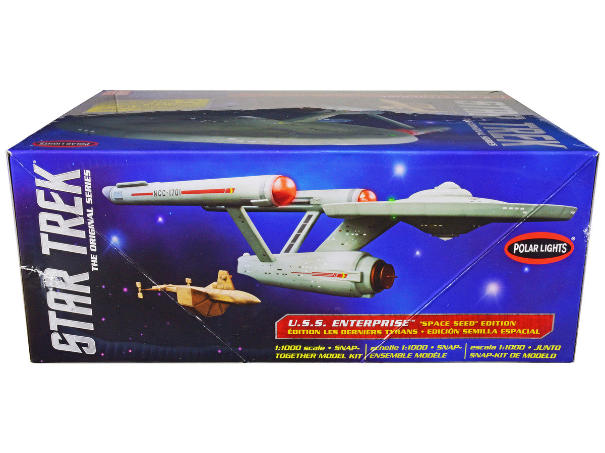 Skill 2 Model Kit Star Trek U.S.S. Enterprise and S.S. Botany Bay "The Original Series" "Space Seed" Edition Snap-Together 1/1000 Scale Model by Polar Lights