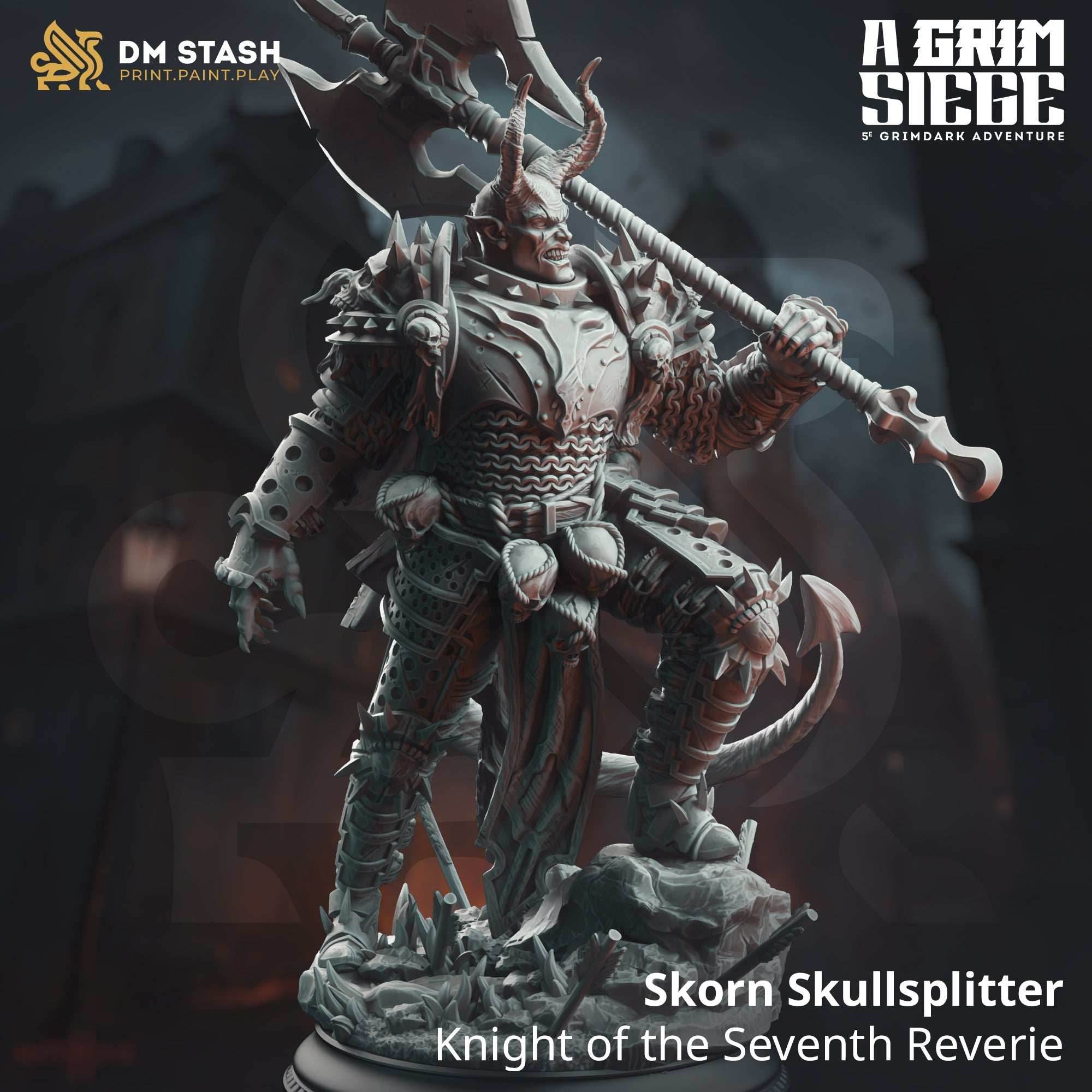 Skorn Skullsplitter, Knight of the Seventh Reverie (Male Nosmeni Barbarian) - 32mm Scale