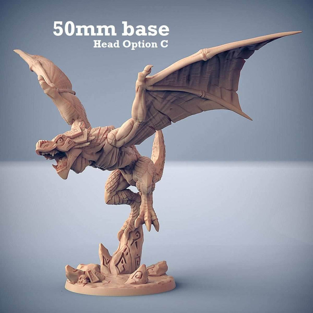Xol'toa on Sky-Terror (Lizardfolk Warlord on Winged Dinosaur Cavalry Unit) - With Rider / A - Beak (Pictured in Rider Photo)