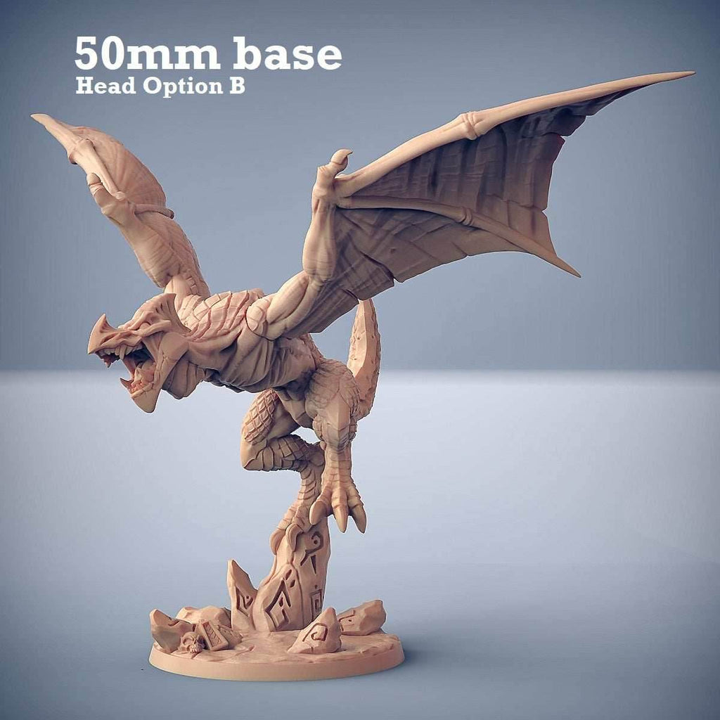 Xol'toa on Sky-Terror (Lizardfolk Warlord on Winged Dinosaur Cavalry Unit) - With Rider / A - Beak (Pictured in Rider Photo)